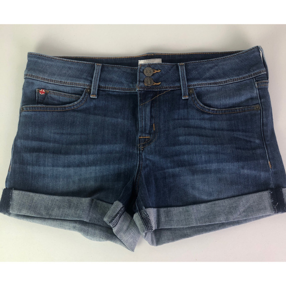 Hudson Jeans Pants - Hudson Croxley Mid Thigh Rolled Denim Shorts